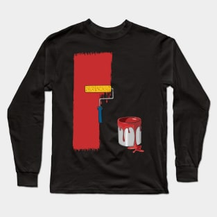 Facade Painting - Red Wall Art Painter Long Sleeve T-Shirt